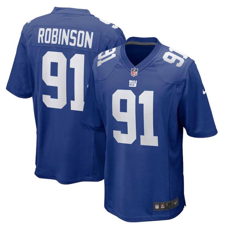 ashawn robinson 91 new york giants men team game jersey royal