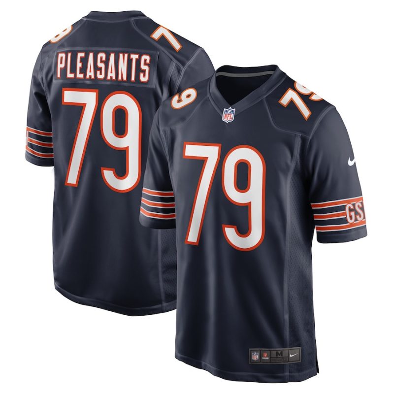 austen pleasants 79 chicago bears men game jersey navy