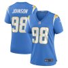 austin johnson 98 los angeles chargers women game jersey powder blue