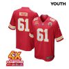 austin reiter 61 kansas city chiefs super bowl lviii champions 4x game youth jersey red