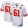 austin reiter 61 kansas city chiefs super bowl lviii patch game men jersey white