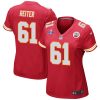 austin reiter 61 kansas city chiefs super bowl lviii patch game women jersey red