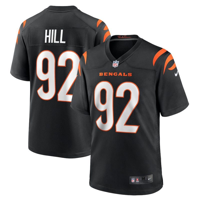 b j hill 92 cincinnati bengals mens game jersey black