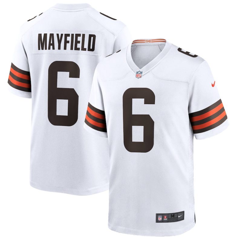 baker mayfield 6 cleveland browns mens game jersey white