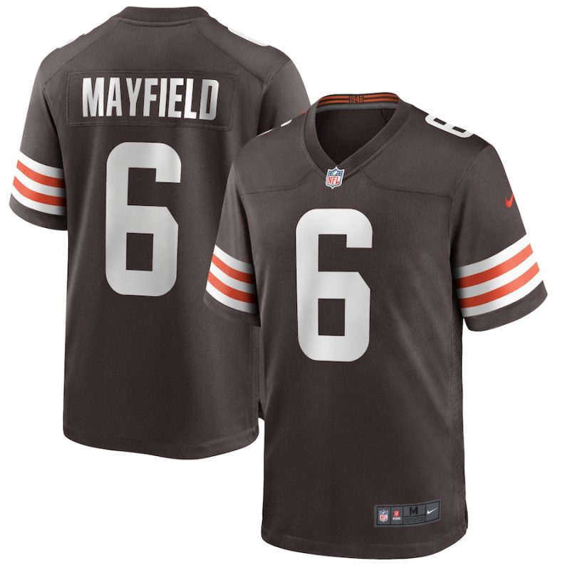 baker mayfield 6 cleveland browns mens game player jersey brown