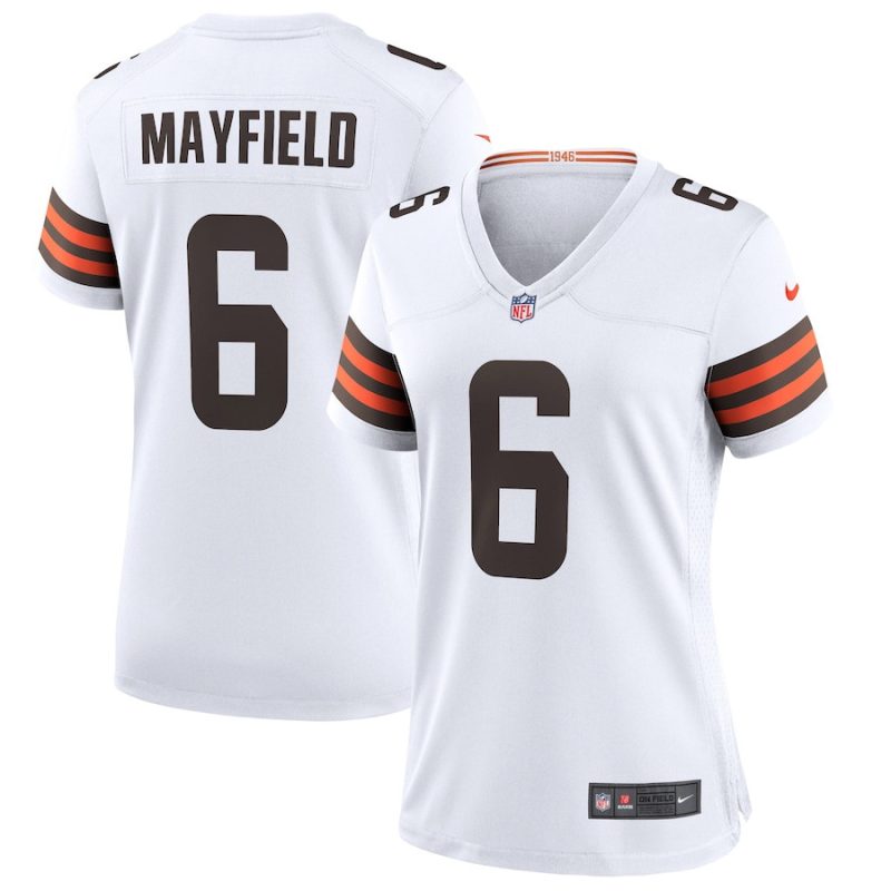 baker mayfield 6 cleveland browns womens game jersey white