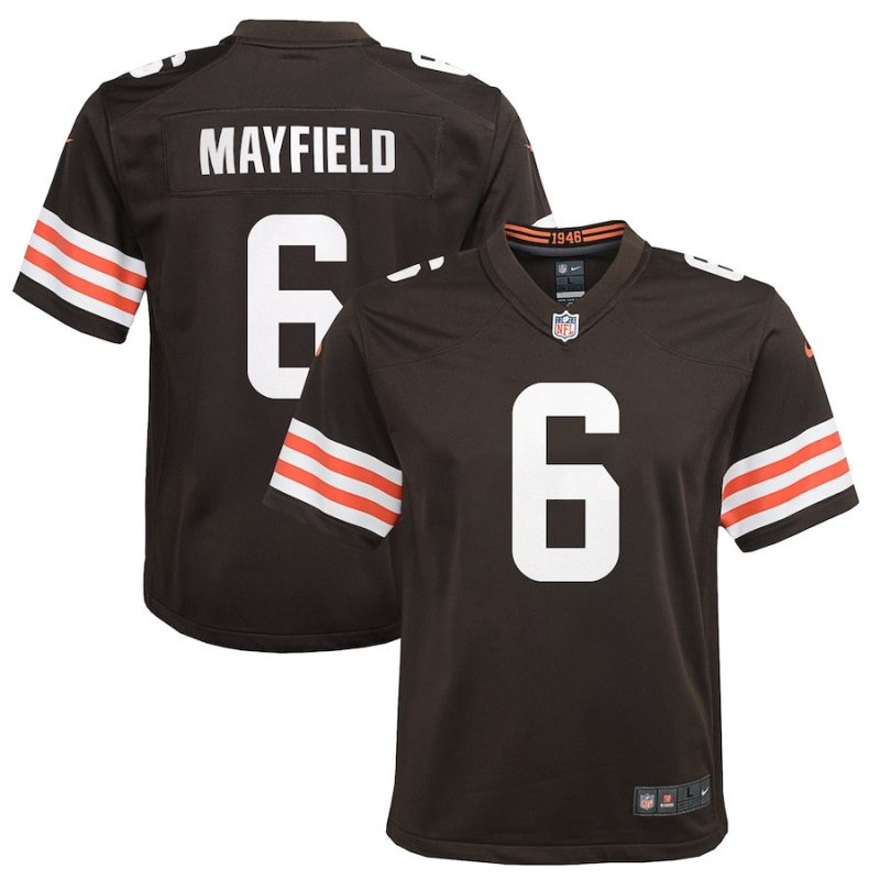 baker mayfield 6 cleveland browns youth game jersey brown