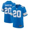 barry sanders 20 detroit lions retired player game jersey blue men