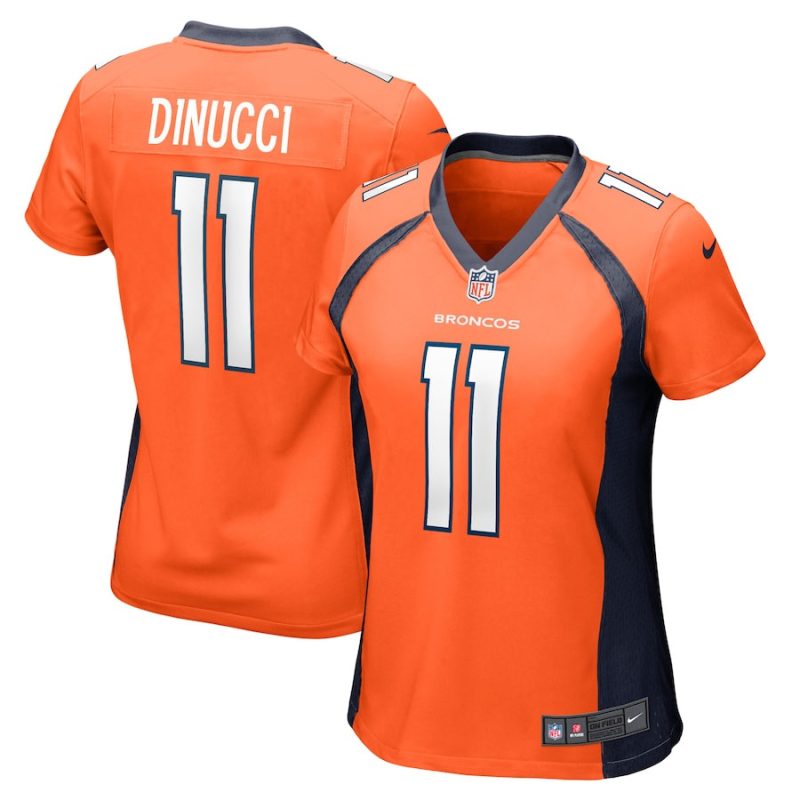 ben dinucci 11 denver broncos womens team game jersey orange