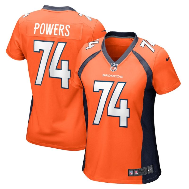 ben powers 74 denver broncos women game player jersey orange