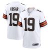 bernie kosar 19 cleveland browns men retired game jersey white