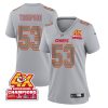 bj thompson 53 kansas city chiefs super bowl lviii champions 4x atmosphere fashion game women jersey gray