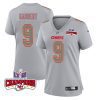 blaine gabbert 9 kansas city chiefs super bowl lviii champions 4 stars patch atmosphere fashion game women jersey gray