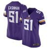 blake cashman 51 minnesota vikings team game women jersey purple