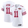 brandon aiyuk 11 san francisco 49ers nfc champions patch game men jersey white