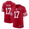 brandon allen 17 san francisco 49ers nfc champions patch game men jersey scarlet