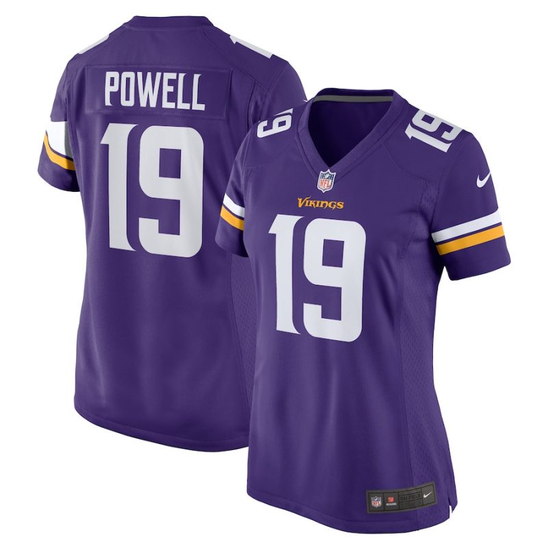 brandon powell 19 minnesota vikings women game jersey purple