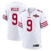 brayden willis 9 san francisco 49ers nfc champions patch game men jersey white