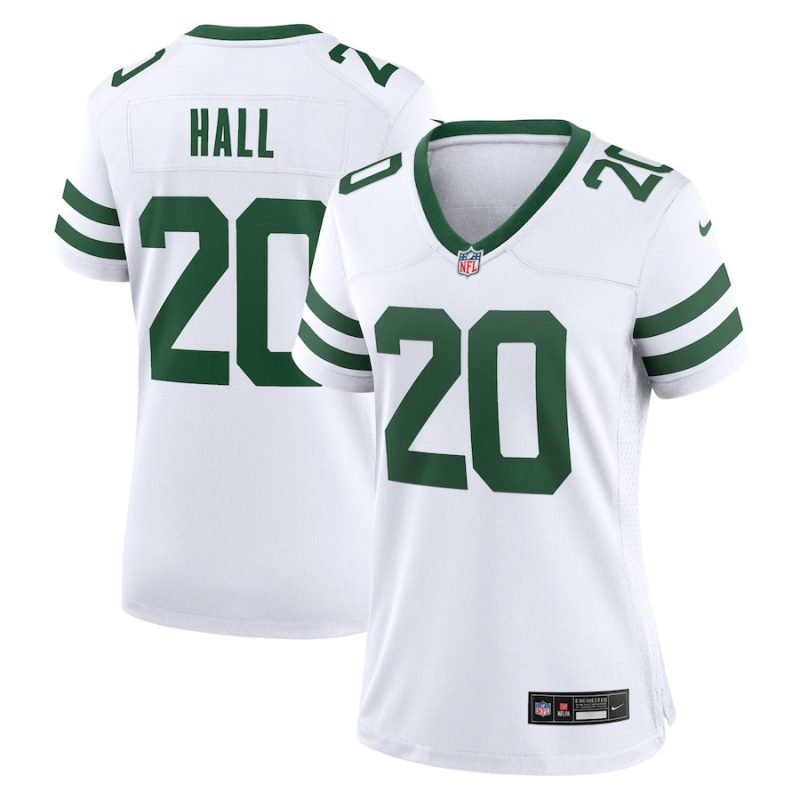 breece hall 20 new york jets game jersey women white