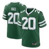 breece hall 20 new york jets game men jersey legacy green