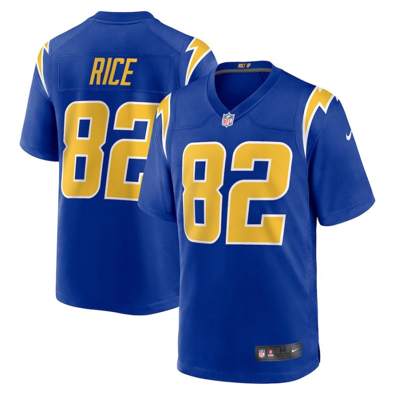 brenden rice 82 los angeles rams 2024 nfl draft 2nd alternate game jersey royal