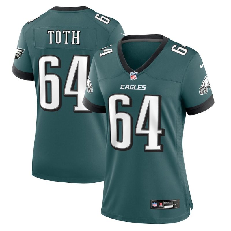 brett toth 64 philadelphia eagles women game jersey midnight green