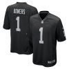 brock bowers las vegas raiders 2024 nfl draft first round pick player game jersey black