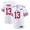 brock purdy 13 san francisco 49ers super bowl lviii patch game men jersey white