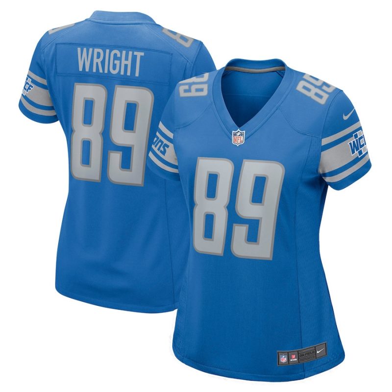 brock wright 89 detroit lions women game jersey blue