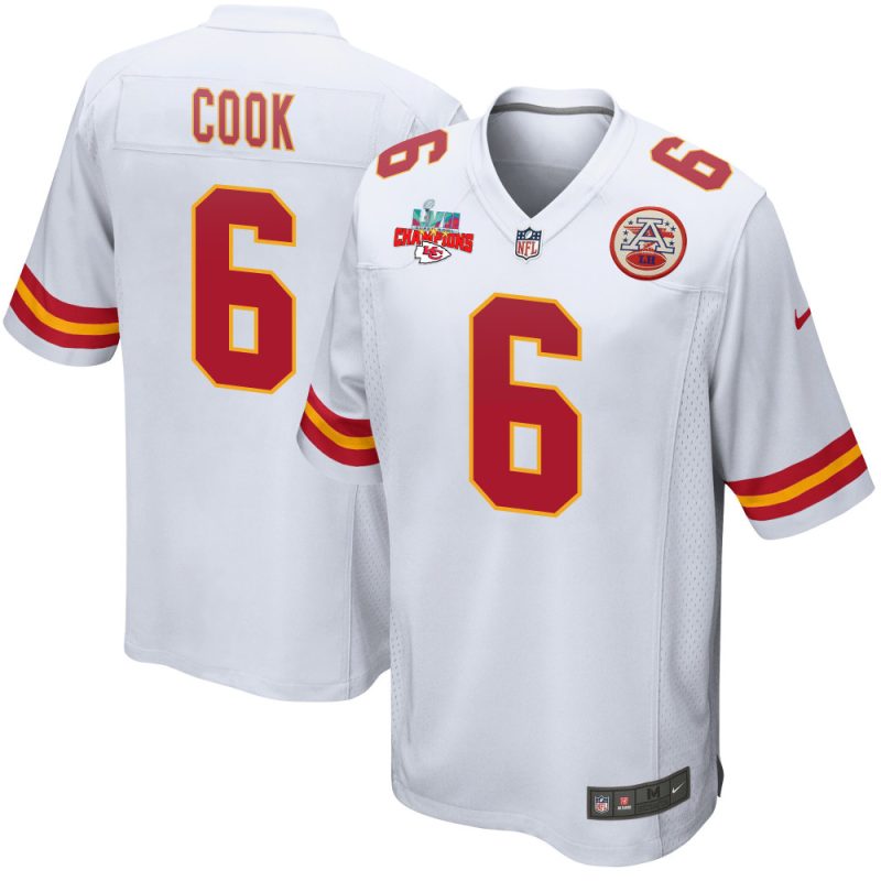 bryan cook 6 kansas city chiefs super bowl lvii champions 3 stars men game jersey white