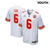 bryan cook 6 kansas city chiefs super bowl lviii patch game youth jersey white