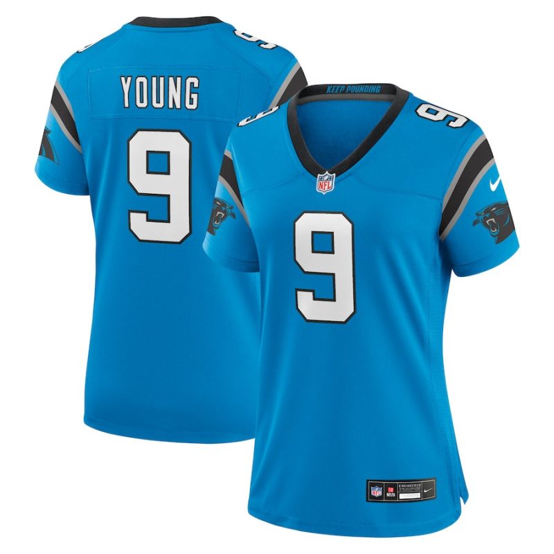 bryce young 9 carolina panthers women jersey blue