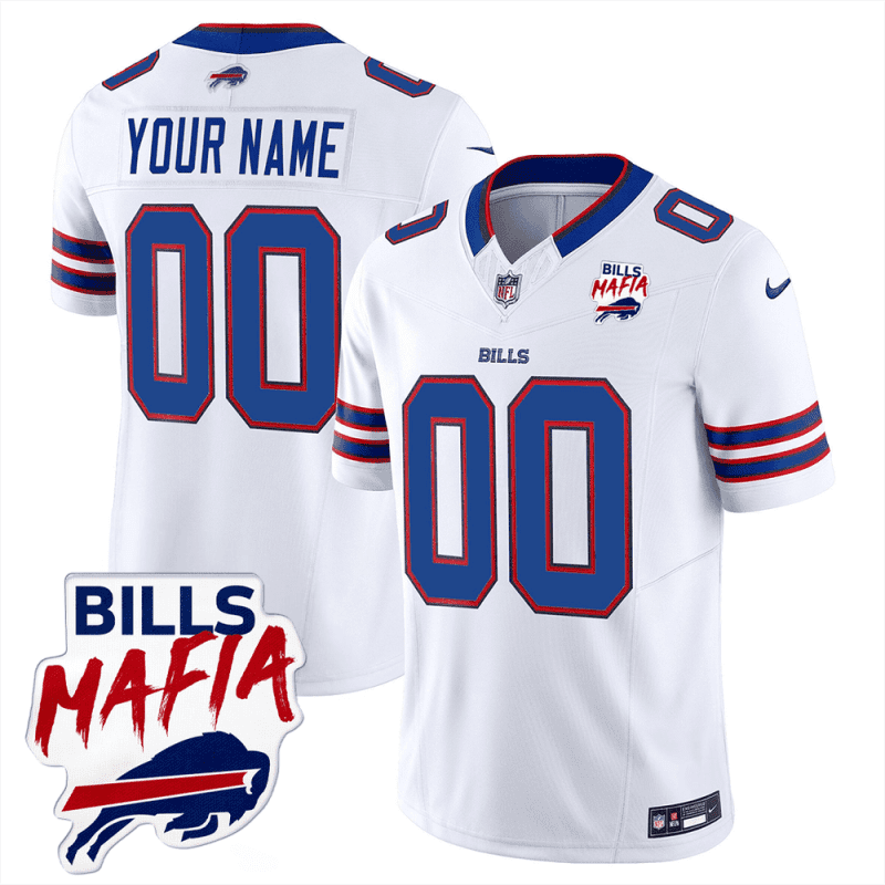 buffalo bills bills mafia patch game men custom jersey white