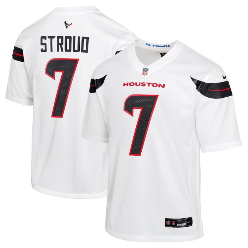 c j stroud 7 houston texans youth game jersey white