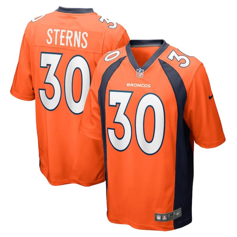 caden sterns 30 denver broncos mens game jersey orange