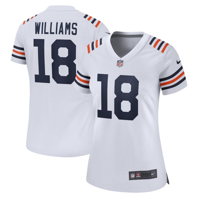 caleb williams 18 chicago bears 2024 nfl draft 2nd alternate game player jersey white