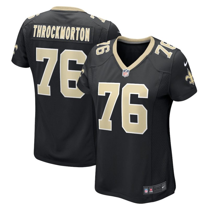 calvin throckmorton 76 new orleans saints womens game jersey black