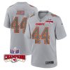 cam jones 44 kansas city chiefs super bowl lviii champions 4 stars patch atmosphere fashion game men jersey gray