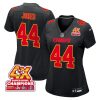 cam jones 44 kansas city chiefs super bowl lviii champions 4x fashion game women jersey carbon black