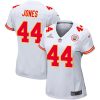 cam jones 44 kansas city chiefs super bowl lviii patch game women jersey white