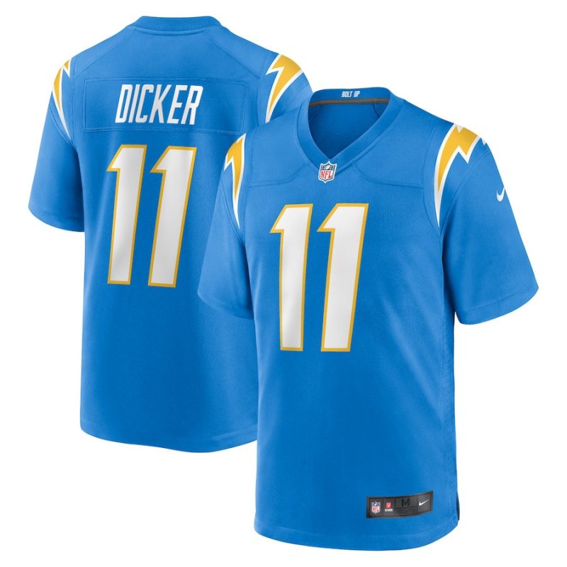 cameron dicker 11 los angeles chargers men game jersey powder blue