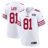 cameron latu 81 san francisco 49ers super bowl lviii patch game men jersey white