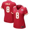 carlos dunlap 8 kansas city chiefs super bowl lvii champions 3 stars women game jersey red