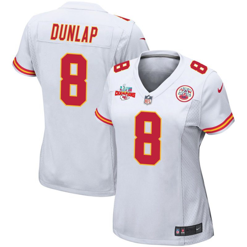 carlos dunlap 8 kansas city chiefs super bowl lvii champions 3 stars women game jersey white