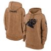 carolina panthers womens 2023 salute to service pullover hoodie brown