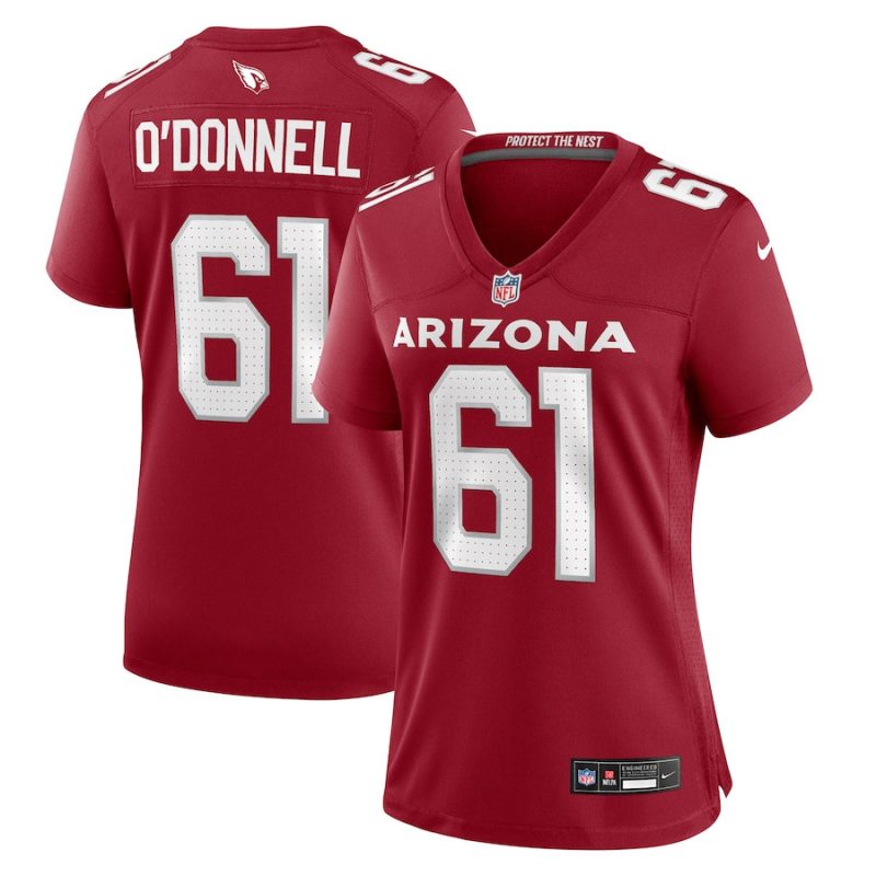 carter odonnell 61 arizona cardinals women team game jersey cardinal