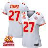 chamarri conner 27 kansas city chiefs super bowl lviii champions 4x game women jersey white