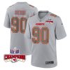 charles omenihu 90 kansas city chiefs super bowl lviii champions 4 stars patch atmosphere fashion game men jersey gray