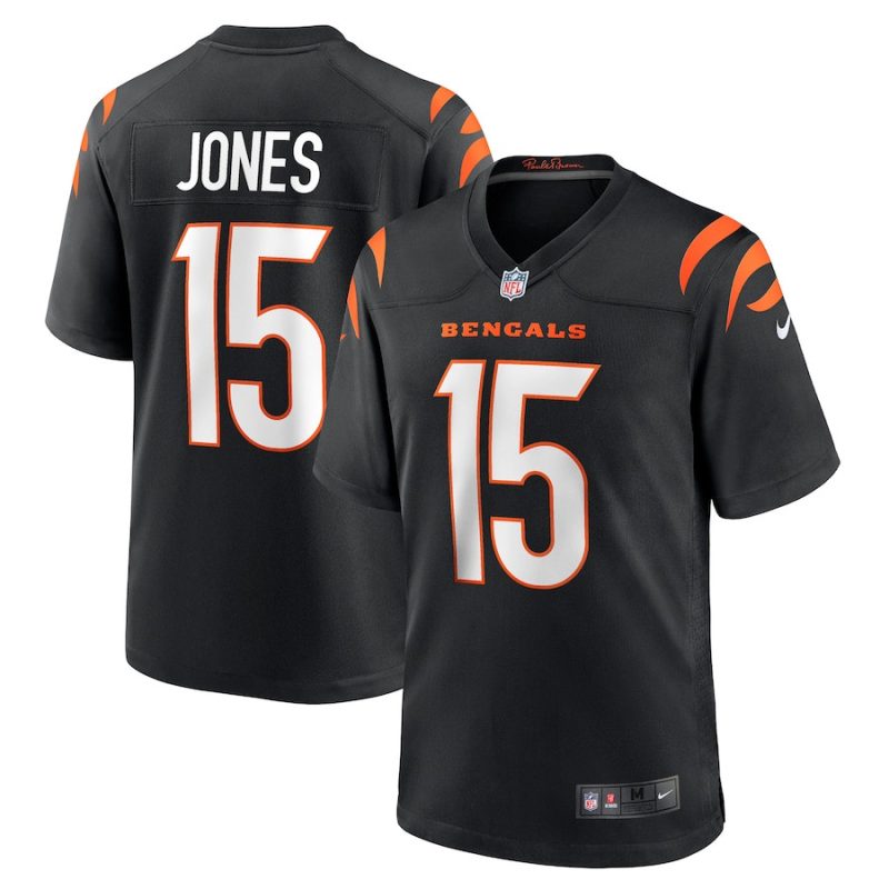 charlie jones 15 cincinnati bengals mens team game jersey black