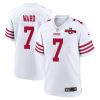 charvarius ward 7 san francisco 49ers nfc champions patch game men jersey white